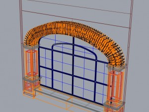 arched window with decorative brick surround Model 3D