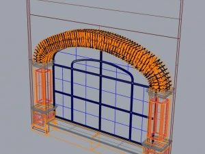 arched window with decorative brick surround 3D Model