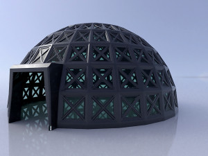 dome with entry and glass panels 3D Model