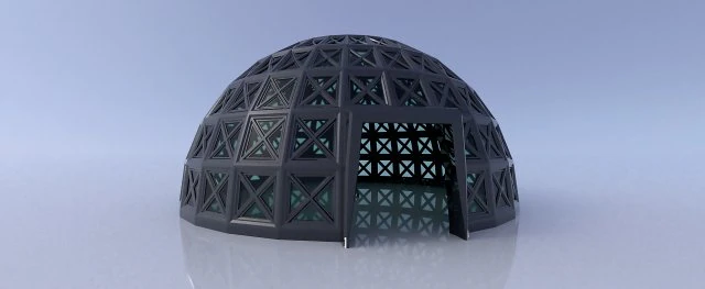 dome with entry and glass panels 3D Model .c4d .max .obj .3ds .fbx .stl .blend