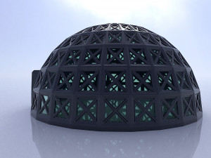 dome with entry and glass panels 3D Model
