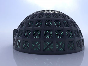 dome with entry and glass panels 3D Model