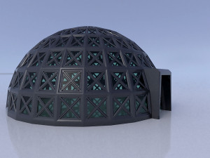 dome with entry and glass panels 3D Model
