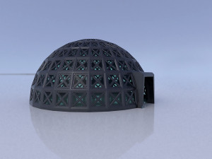 dome with entry and glass panels 3D Model