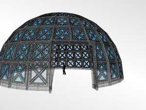 dome with entry and glass panels 3D Model
