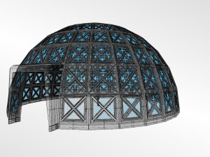dome with entry and glass panels 3D Model