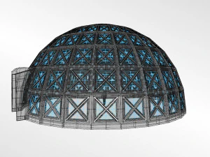 dome with entry and glass panels 3D Model