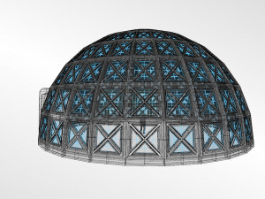 dome with entry and glass panels 3D Model