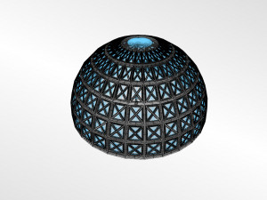 dome with entry and glass panels 3D Model