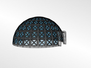dome with entry and glass panels 3D Model
