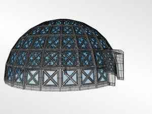 dome with entry and glass panels 3D Model