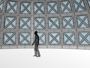 dome with entry and glass panels 3D Model