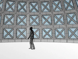 dome with entry and glass panels 3D Model