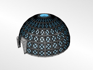 dome with entry and glass panels 3D Model