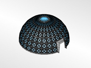 dome with entry and glass panels 3D Model