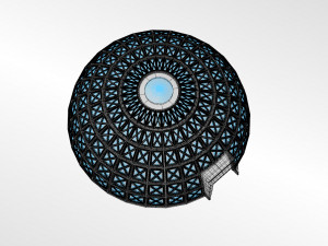 dome with entry and glass panels 3D Model