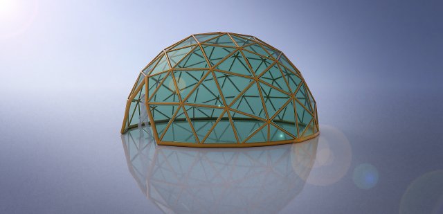 geodesic dome with entry Modelo 3D .c4d .max .obj .3ds .fbx .stl .blend 