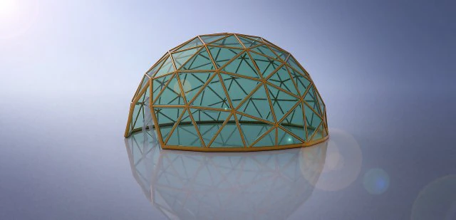 geodesic dome with entry 3D Model .c4d .max .obj .3ds .fbx .stl .blend 