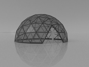geodesic dome with entry Modelo 3D