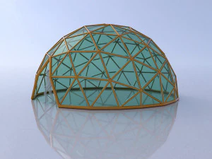 geodesic dome with entry 3D Model