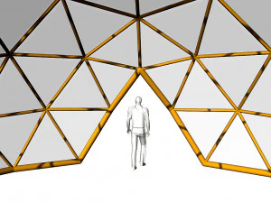 geodesic dome with entry 3D Model