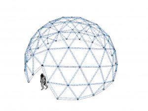 geodesic dome with entry 3D Model