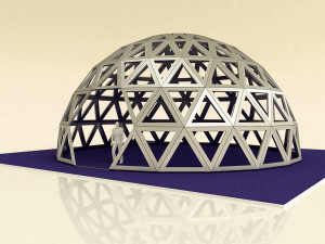 triangulated geodesic dome like structure with perforations 3D Model
