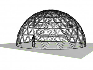 triangulated geodesic dome like structure with perforations 3D Model