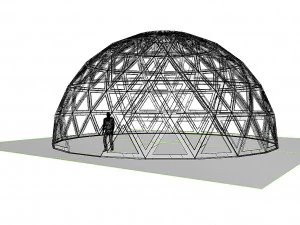 triangulated geodesic dome like structure with perforations 3D Model