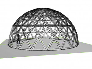 triangulated geodesic dome like structure with perforations 3D Model