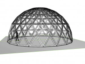 triangulated geodesic dome like structure with perforations 3D Model