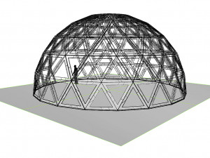 triangulated geodesic dome like structure with perforations 3D Model