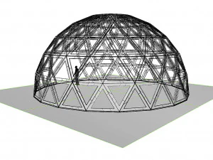 triangulated geodesic dome like structure with perforations 3D Model