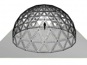 triangulated geodesic dome like structure with perforations 3D Model