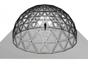 triangulated geodesic dome like structure with perforations 3D Model