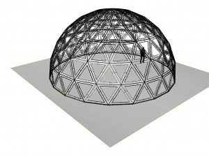 triangulated geodesic dome like structure with perforations 3D Model