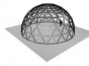 triangulated geodesic dome like structure with perforations 3D Model