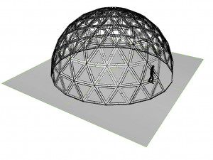 triangulated geodesic dome like structure with perforations 3D Model