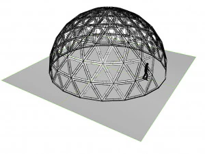 triangulated geodesic dome like structure with perforations 3D Model