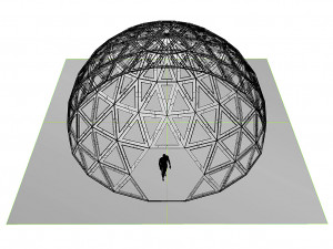triangulated geodesic dome like structure with perforations 3D Model