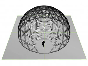 triangulated geodesic dome like structure with perforations 3D Model