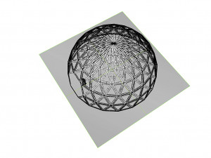 triangulated geodesic dome like structure with perforations 3D Model