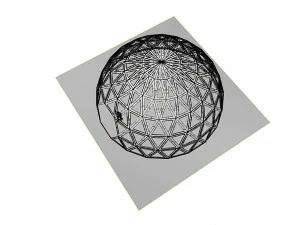 triangulated geodesic dome like structure with perforations 3D Model