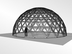 triangulated geodesic dome like structure with perforations 3D Model