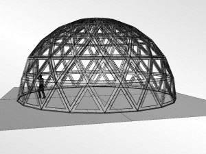 triangulated geodesic dome like structure with perforations 3D Model