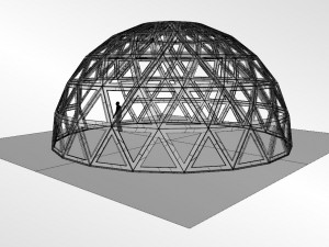 triangulated geodesic dome like structure with perforations 3D Model