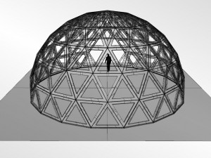 triangulated geodesic dome like structure with perforations 3D Model