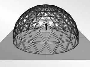 triangulated geodesic dome like structure with perforations 3D Model