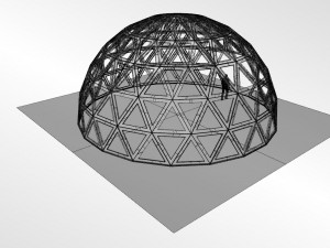 triangulated geodesic dome like structure with perforations 3D Model