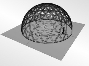 triangulated geodesic dome like structure with perforations 3D Model